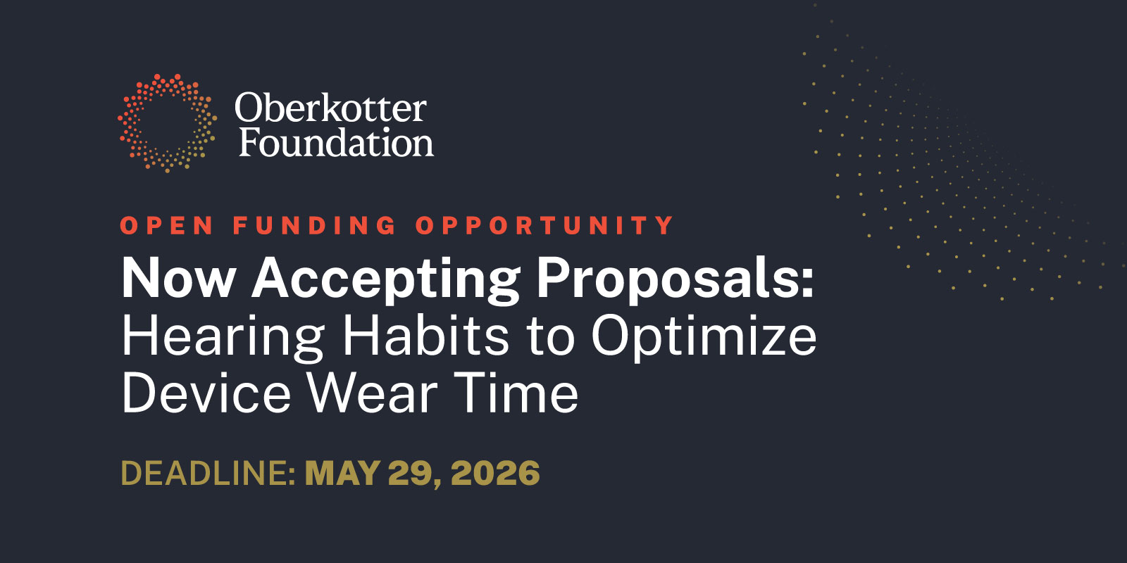 Funding Opportunity: Projects that Improve Hearing Device Wear Time in Infants and Young Children